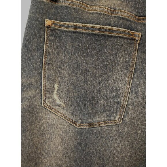 Judy Blue Slim Fit Lightly Distressed Denim Blue Jeans Stretch - 18W (35 x 28.5) - Picture 6 of 11